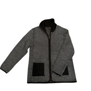 Tally Ho | Black and White Casual Zip-Up Jacket